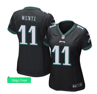 Women's Philadelphia Eagles Carson Wentz Nike Black   Jersey
