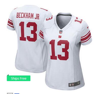 Women's New York Giants Odell Beckham Jr Nike White  Jersey