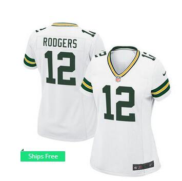 Women's Green Bay Packers Aaron Rodgers Nike White Game Jersey