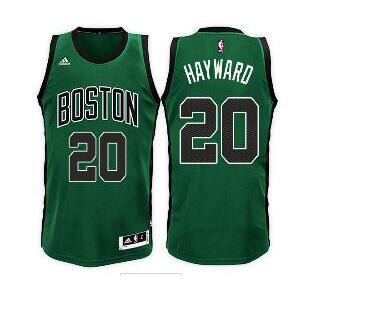 Boston Celtics #20 Gordon Hayward Road Green Black New Swingman Jersey