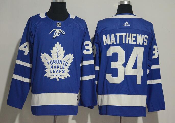 Men Adidas #34 Auston Matthews Blue Jersey