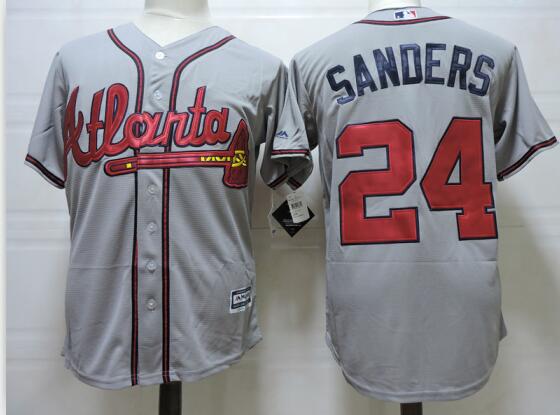 Men  Atlanta Braves 24 Deion Sanders  Baseball Jerseys