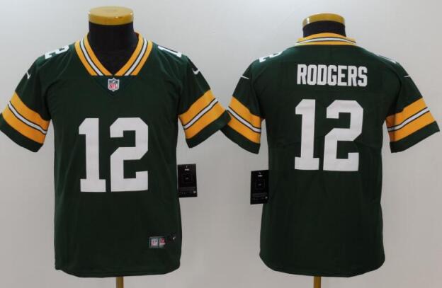 Youth /Kid's  Green Bay Packers Aaron Rodgers Nike Green Football Jersey
