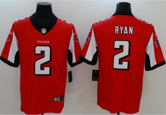 Men's 2017 New Embroidery #2 Matt Ryan Jersey Red