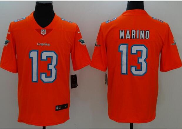Nike Mens Miami Dolphins 13 Dan Marino Elite Orange NFL Jerseys