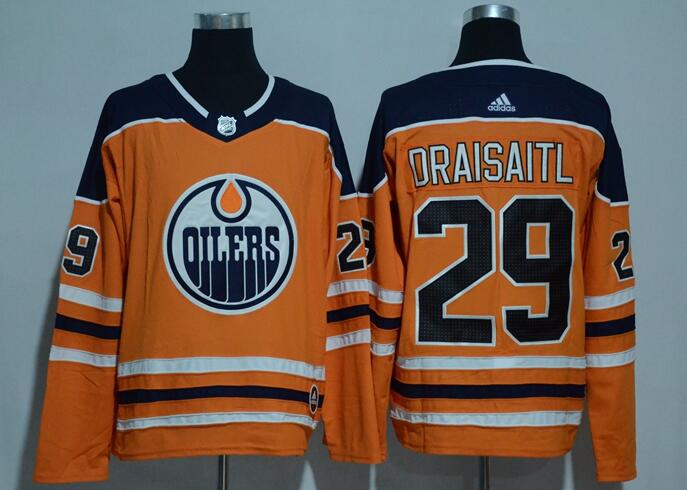 New Adidas Oilers 29 Leon Draisaitl Orange  Hockey Jersey