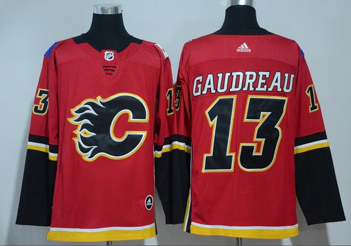 Adidas Men Calgary Flames 13 Johnny Gaudreau red Ice hockey nhl jerseys