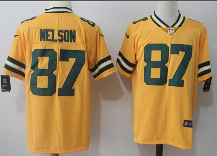 Mens Green Bay Packers Jordy Nelson Nike Yellow Jersey