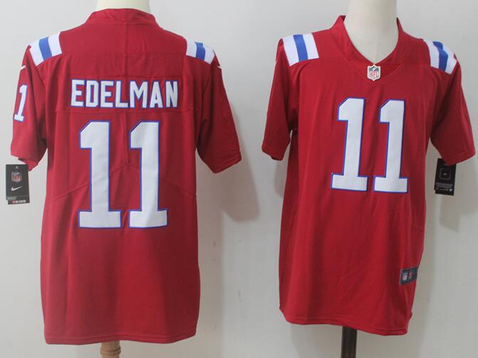 Nike New England Patriots 11 Julian Edelman Elite red NFL Jerseys