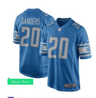Men's Detroit Lions Barry Sanders Nike Blue  Jersey