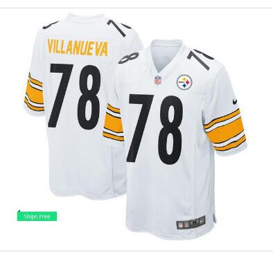 Men's Pittsburgh Steelers Alejandro Villanueva Nike White Game Jersey