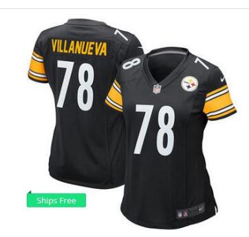 Women's Pittsburgh Steelers Alejandro Villanueva Nike Black Game Jersey