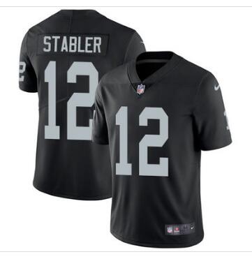 Nike Oakland Raiders #12 Kenny Stabler Black Team Color Men's Stitched NFL Vapor Untouchable Limited Jersey