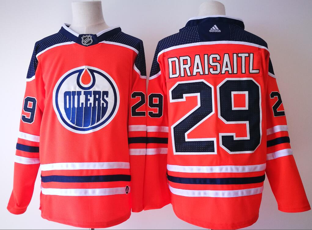 New Women Adidas Oilers 29 Leon Draisaitl Orange Hockey Jersey 2