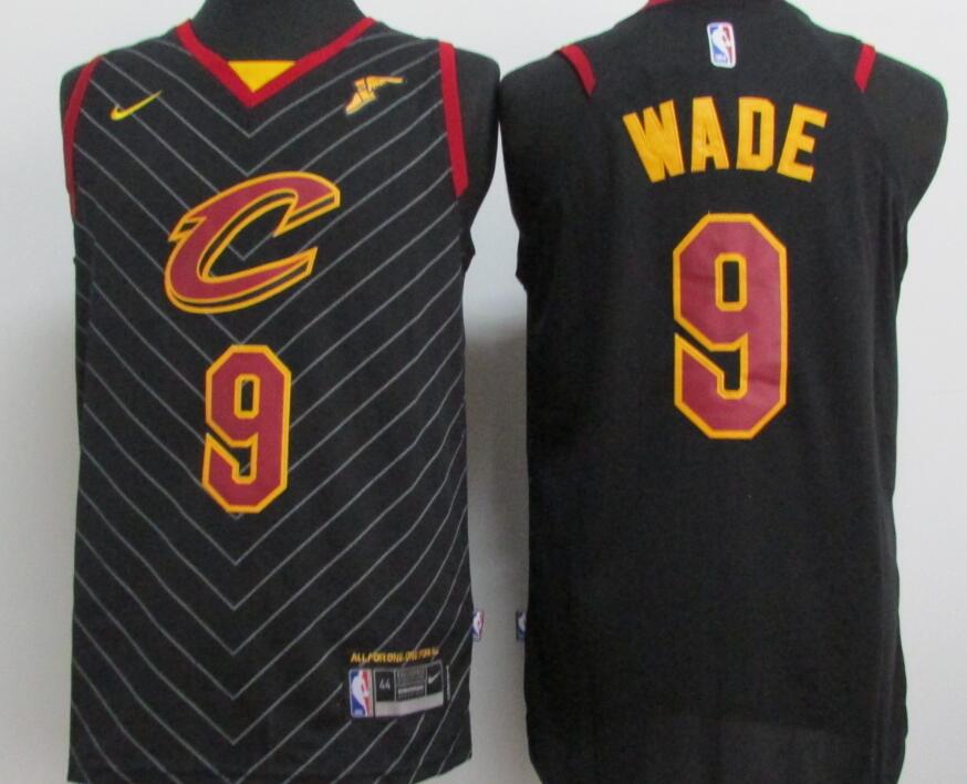 Nike Mens Cleveland 9# Dwyane Wade Basketball Jersey Black