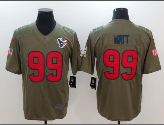 Men's Houston Texans J.J. Watt Nike Olive Salute To Service Limited Jersey
