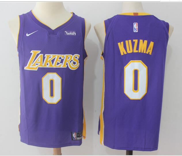 Men's 2017 Draft Los Angeles Lakers#0 Kyle Kuzma Purple Nike NBA jersey