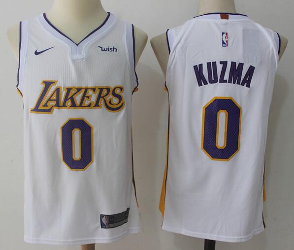 Men's 2017 Draft Los Angeles Lakers#0 Kyle Kuzma White Nike NBA jersey