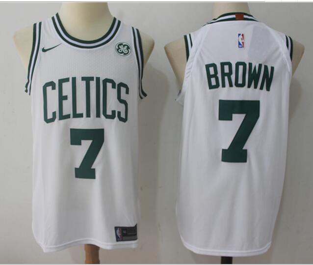 Men's Nike Boston Celtics # 7 Jaylen Brown White NBA Jerseys