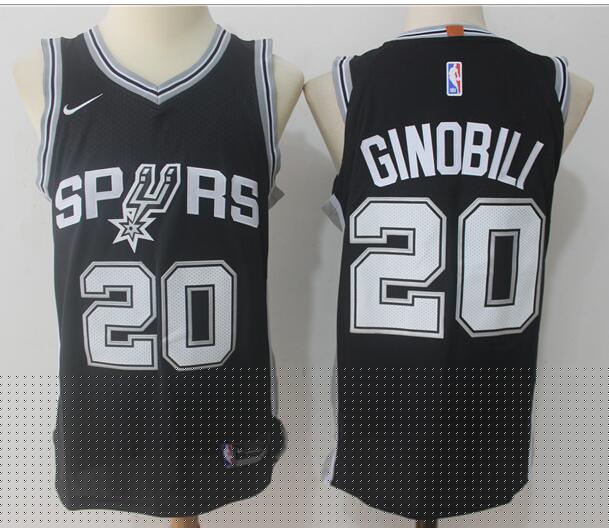 Nike Men's San Antonio Spurs #20 Manu Ginobili Revolution 30 Swingman Black Jersey