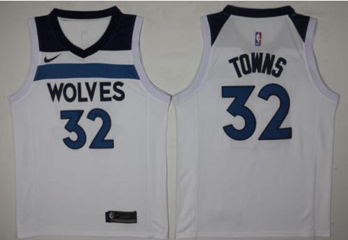 Nike  Minnesota Timberwolves Karl-Anthony Towns #32 white mens swingman jersey