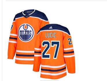 Adidas Edmonton Oilers #27 Milan Lucic Orange Home Authentic Stitched NHL Jersey