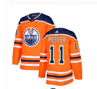 Adidas Edmonton Oilers #11 Mark Messier Orange Home Authentic Stitched NHL Jersey