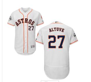 Men's Houston Astros #27 Jose Altuve White Flexbase Authentic Collection 2017 World Series Bound Stitched MLB Jersey