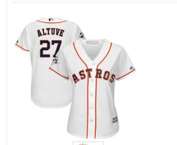 Women's Houston Astros #27 Jose Altuve White Women 2017 World Series Bound Cool Base Player Jersey