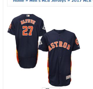 Men's Houston Astros #27 Jose Altuve Navy Blue Flexbase Authentic Collection 2017 World Series Bound Stitched MLB Jersey