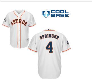 Men's Houston Astros #4 George Springer White New Cool Base 2017 World Series Bound Stitched MLB Jersey