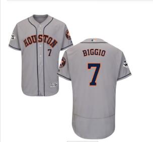 Men's Houston Astros #7 Craig Biggio Grey Flexbase Authentic Collection 2017 World Series Bound Stitched MLB Jersey