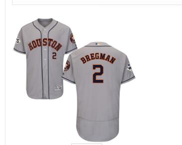 Men's Houston Astros #2 Alex Bregman Grey Flexbase Authentic Collection 2017 World Series Bound Stitched MLB Jersey