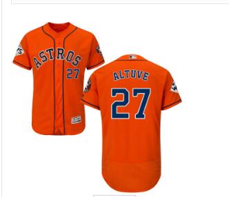 Men's Houston Astros #27 Jose Altuve Orange Flexbase Authentic Collection 2017 World Series Bound Stitched MLB Jersey