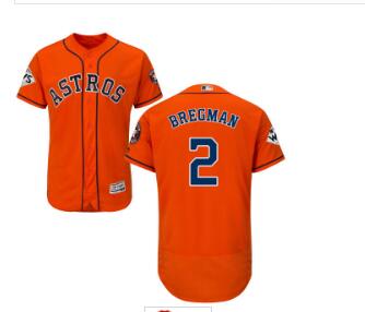 Men's Houston Astros #2 Alex Bregman Orange Flexbase Authentic Collection 2017 World Series Bound Stitched MLB Jersey