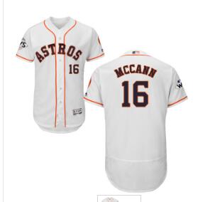 Men's Houston Astros #16 Brian McCann White Flexbase Authentic Collection 2017 World Series Bound Stitched MLB Jersey