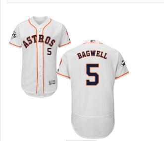 Men's Houston Astros #5 Jeff Bagwell White Flexbase Authentic Collection 2017 World Series Bound Stitched MLB Jersey