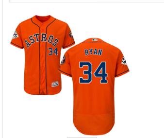 Men's Houston Astros #34 Nolan Ryan Orange Flexbase Authentic Collection 2017 World Series Bound Stitched MLB Jersey