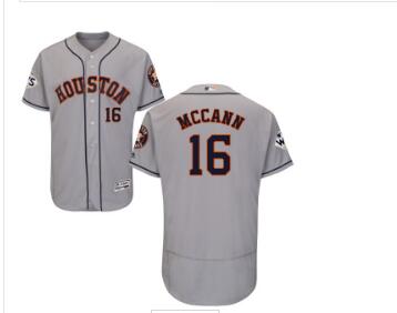 Men's Houston Astros #16 Brian McCann Grey Flexbase Authentic Collection 2017 World Series Bound Stitched MLB Jersey