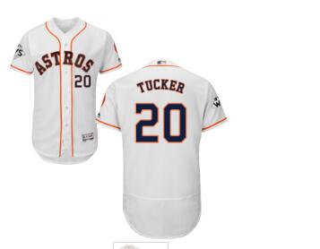 Men's Houston Astros #20 Preston Tucker White Flexbase Authentic Collection 2017 World Series Bound Stitched MLB Jersey