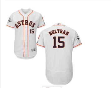 Men's Houston Astros #15 Carlos Beltran White Flexbase Authentic Collection 2017 World Series Bound Stitched MLB Jersey