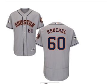 Men's Houston Astros #60 Dallas Keuchel Grey Flexbase Authentic Collection 2017 World Series Bound Stitched MLB Jersey