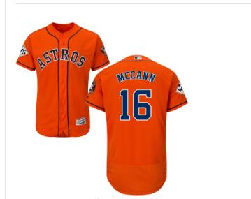 Men's Houston Astros #16 Brian McCann Orange Flexbase Authentic Collection 2017 World Series Bound Stitched MLB Jersey