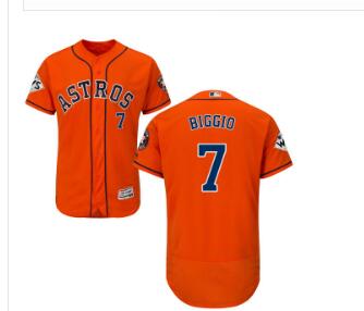 Men's Houston Astros #7 Craig Biggio Orange Flexbase Authentic Collection 2017 World Series Bound Stitched MLB Jersey