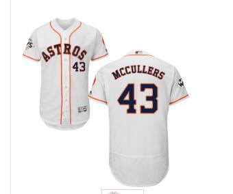 Men's Houston Astros #43 Lance McCullers White Flexbase Authentic Collection 2017 World Series Bound Stitched MLB Jersey