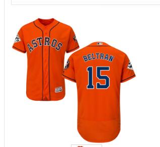 Men's Houston Astros #15 Carlos Beltran Orange Flexbase Authentic Collection 2017 World Series Bound Stitched MLB Jersey