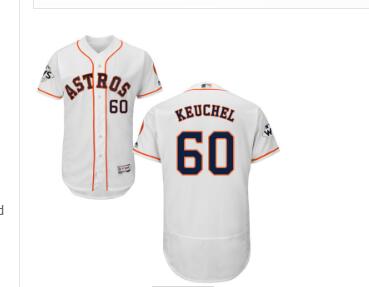 Men's Houston Astros #60 Dallas Keuchel White Flexbase Authentic Collection 2017 World Series Bound Stitched MLB Jersey