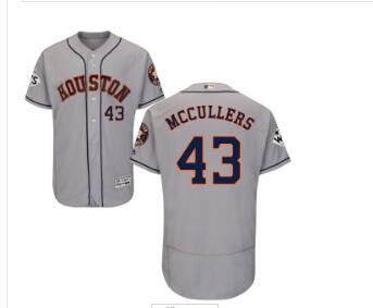 Men's Houston Astros #43 Lance McCullers Grey Flexbase Authentic Collection 2017 World Series Bound Stitched MLB Jersey