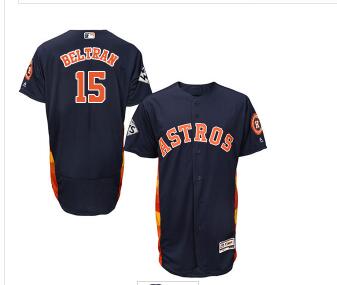 Men's Houston Astros #15 Carlos Beltran Navy Blue Flexbase Authentic Collection 2017 World Series Bound Stitched MLB Jersey