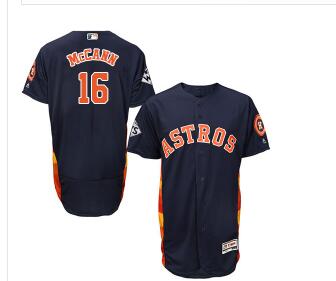 Men's Houston Astros #16 Brian McCann Navy Blue Flexbase Authentic Collection 2017 World Series Bound Stitched MLB Jersey